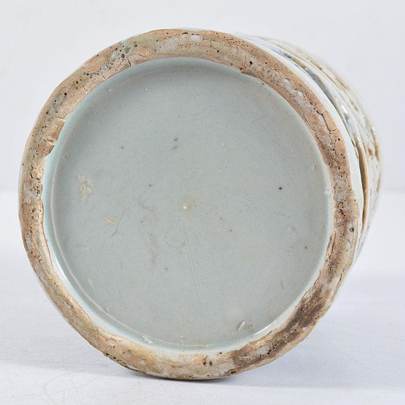 朝鮮 李朝 高麗白磁 染付 鏤雕卍葉文透かし 筆筒 G R4660 - メルカリ