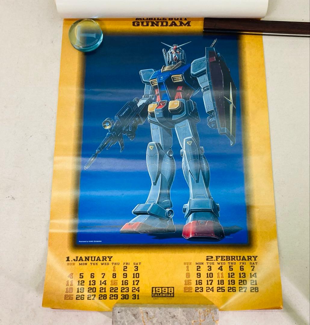 当時物】機動戦士ガンダム 1998年 カレンダー ポスター レトロ S22