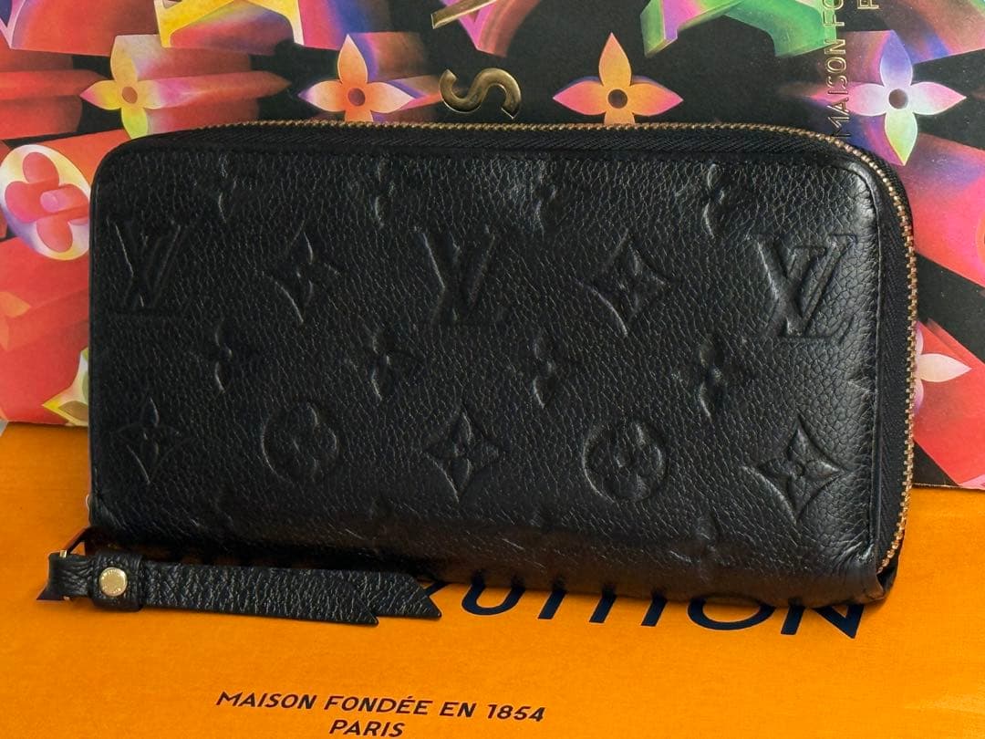 良品！ルイヴィトン　アンプラント　ジッピーウォレット　ブラック