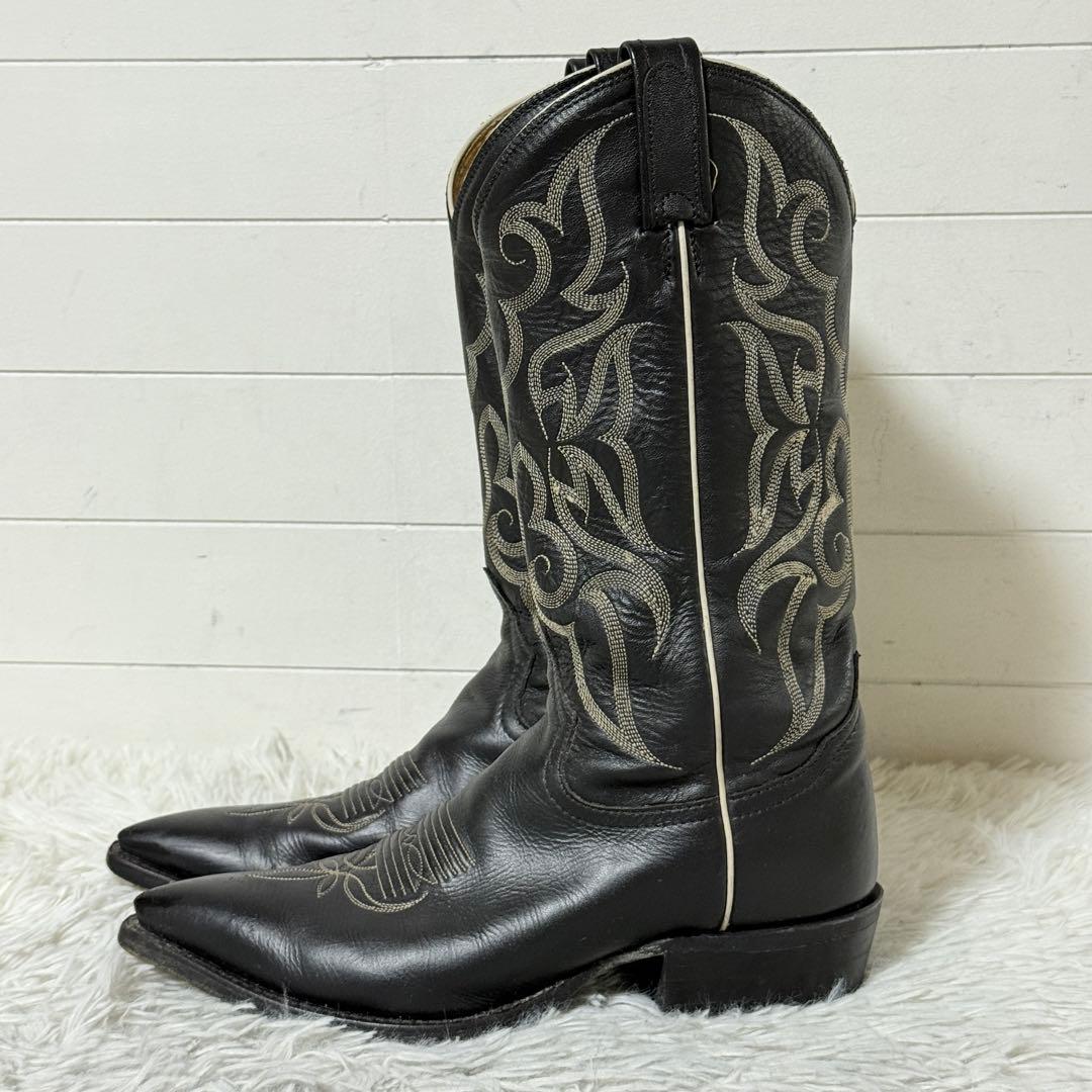 極美品✨トニーラマ レザー ウエスタンブーツ リザード 黒 US7 1/2E