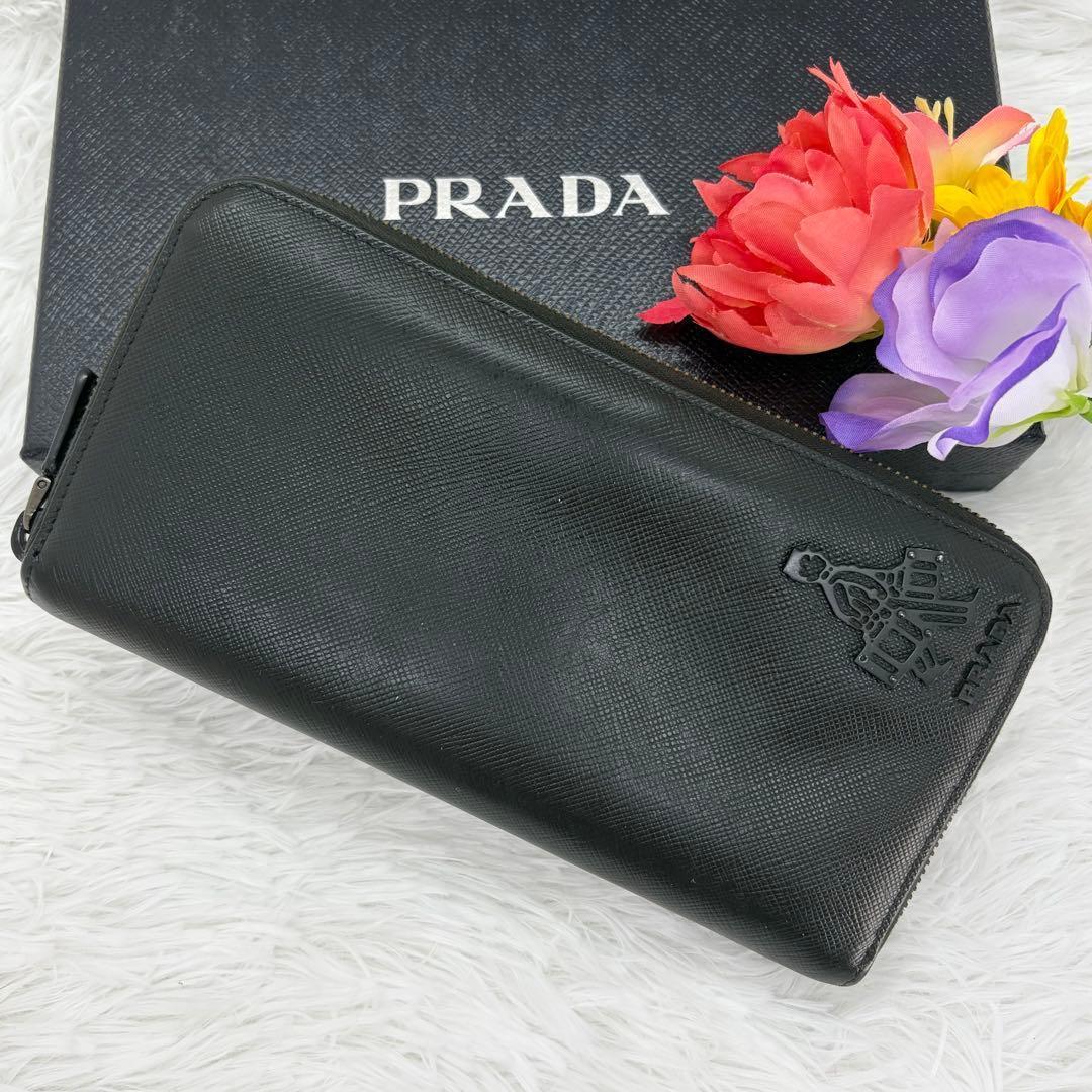 美品✨️プラダ PORTER コラボ　ラウンドファスナー　長財布　レザー 黒