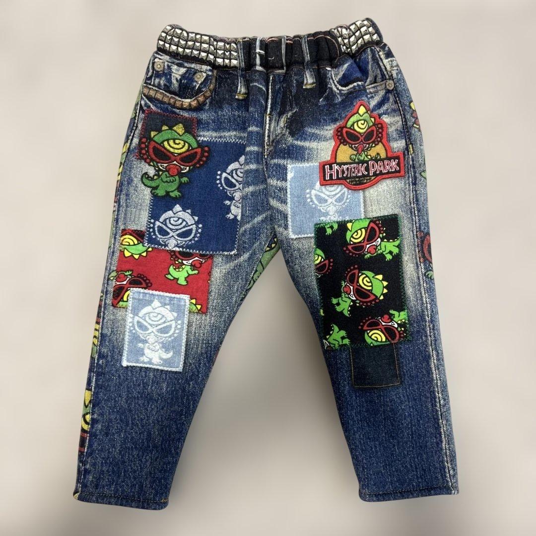 ヒステリックミニ パッチワーク　デニム　パンツ　裏起毛