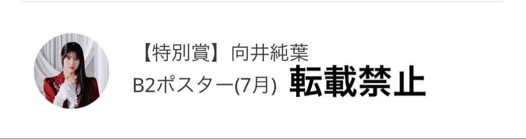 値下げ中！当選10名！櫻坂46 向井純葉 サクコレ B2ポスター 7月 - メルカリ