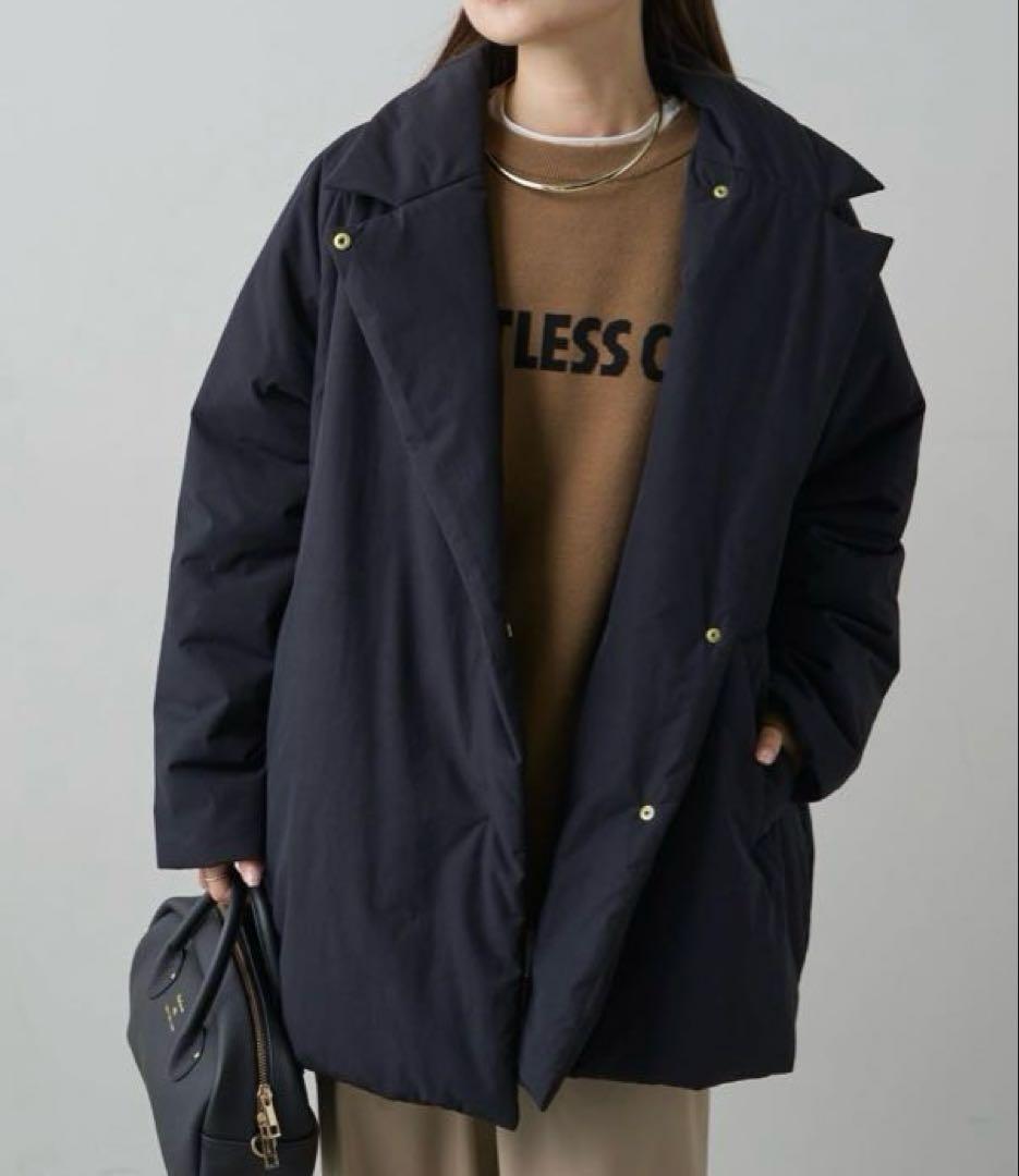 《新品タグ付き》ピュアルセシン 中綿テーラードコート ブラック