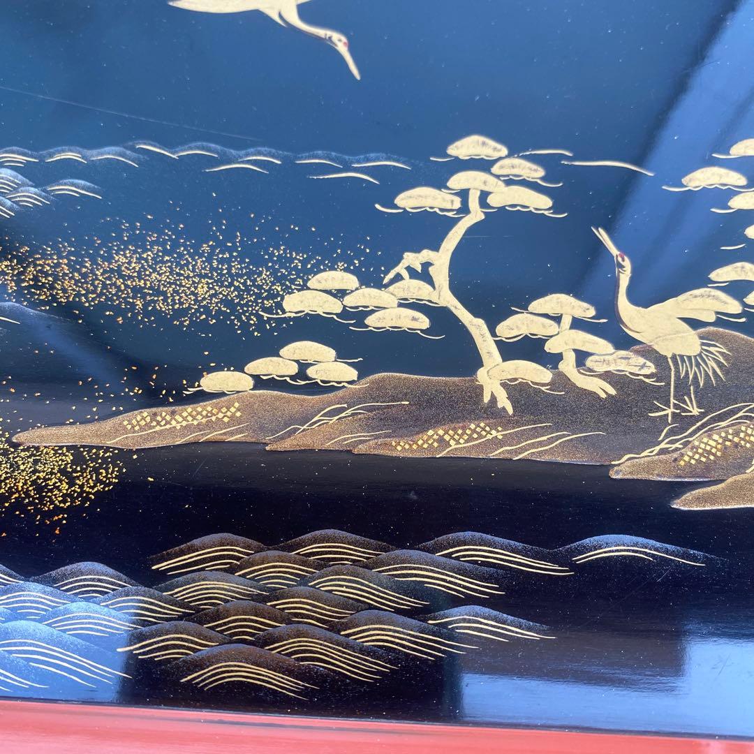 漆器盆セット 2枚 松鶴蒔絵 古美術 アンティーク