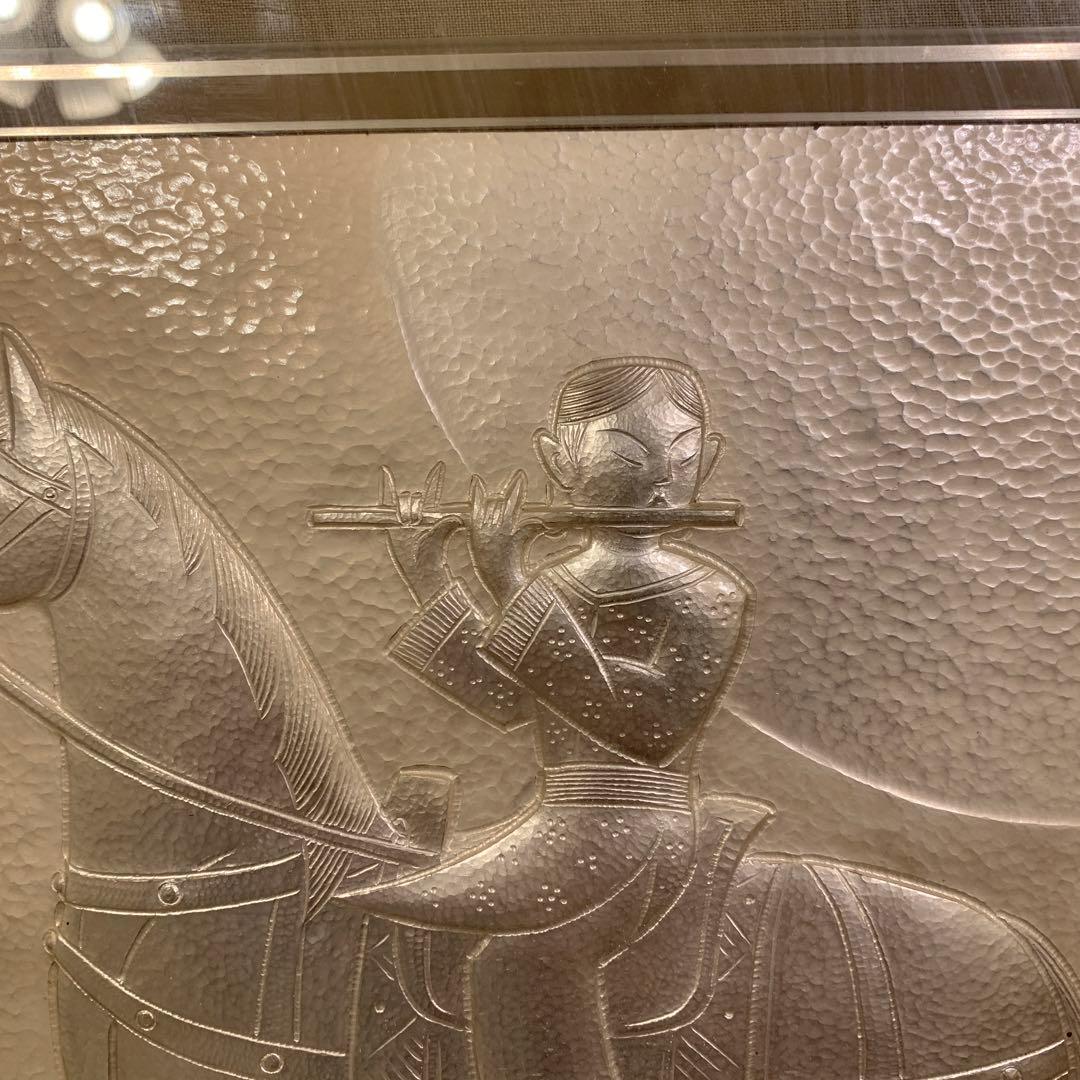 アンティーク 人間国宝・金森映井智作品 パネル額／静韻 500限定