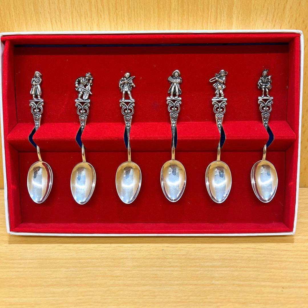 クリストフウィドマン 銀製スプーン6客セット 中世の音楽家 シルバー835 クリストフウィドマン 925銀 コーヒースプーン ミュージシャン 6本