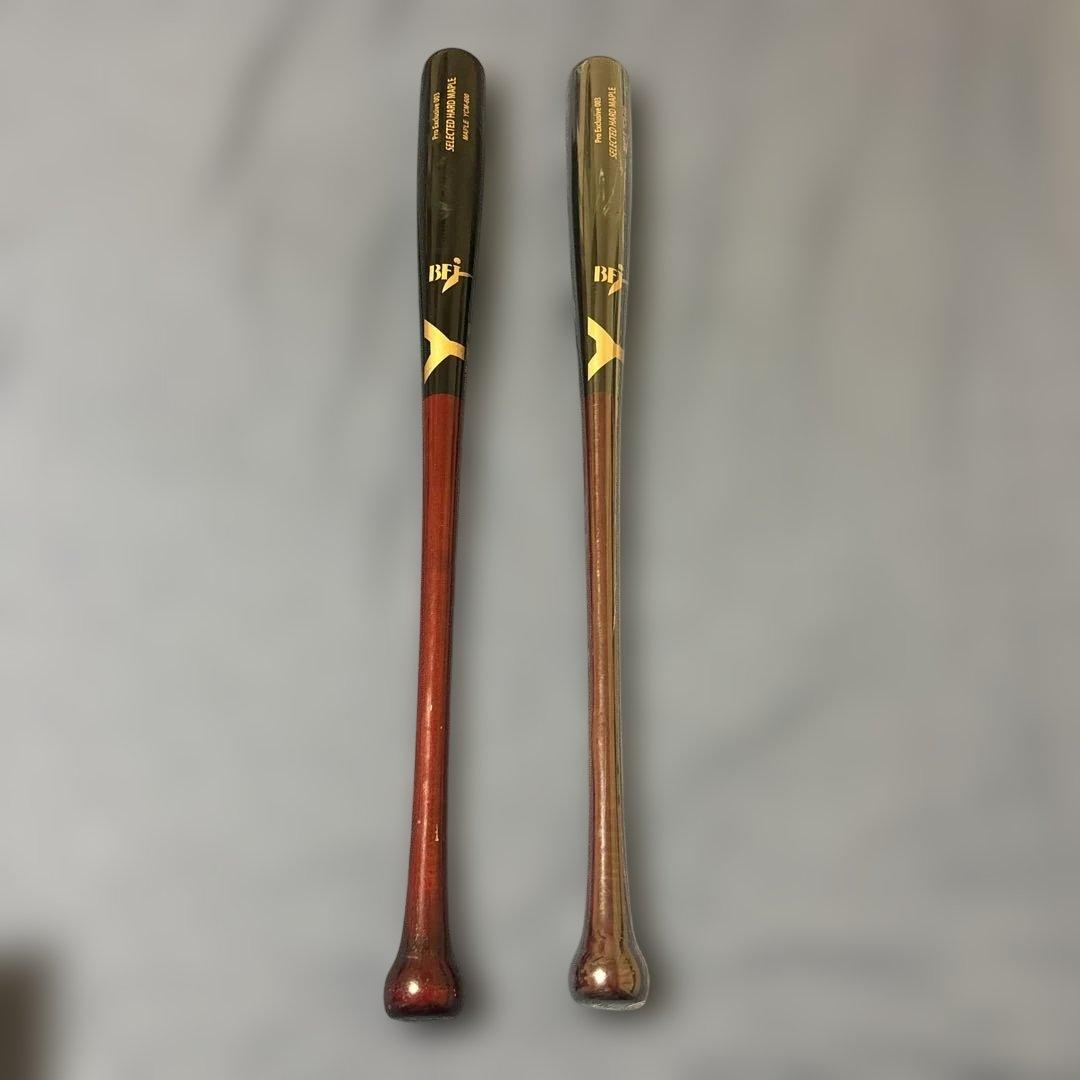 ヤナセ木製硬式オーダバット 2本セット　赤茶