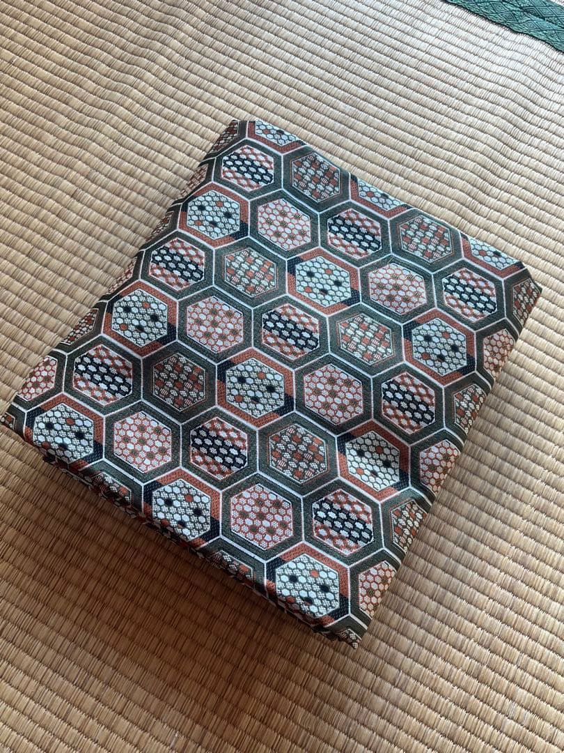 13絃用 琴袋(丸袋) 緑系　柄物　厚手