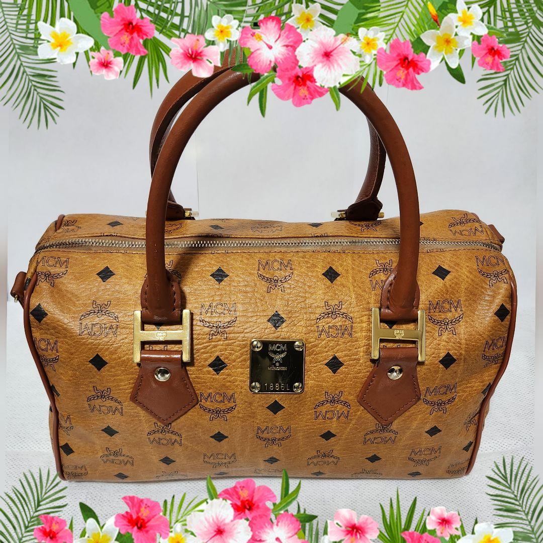 【極美品】MCM エムシーエム レザー ハンドバッグ ボストンバッグ ヴィセト