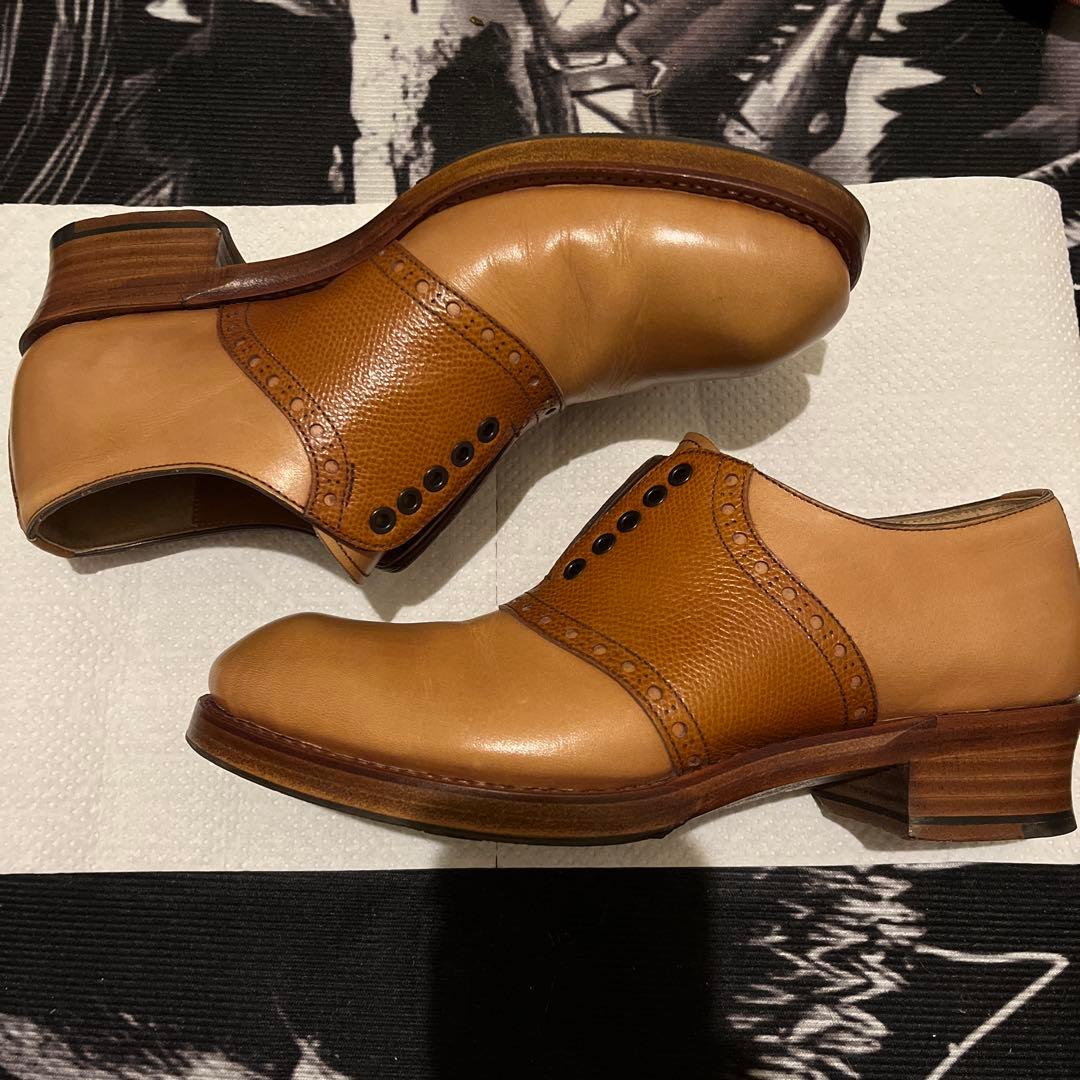 美品　ショセ　23.5cm サドルシューズ　PC-5076　キャメル×ブラウン