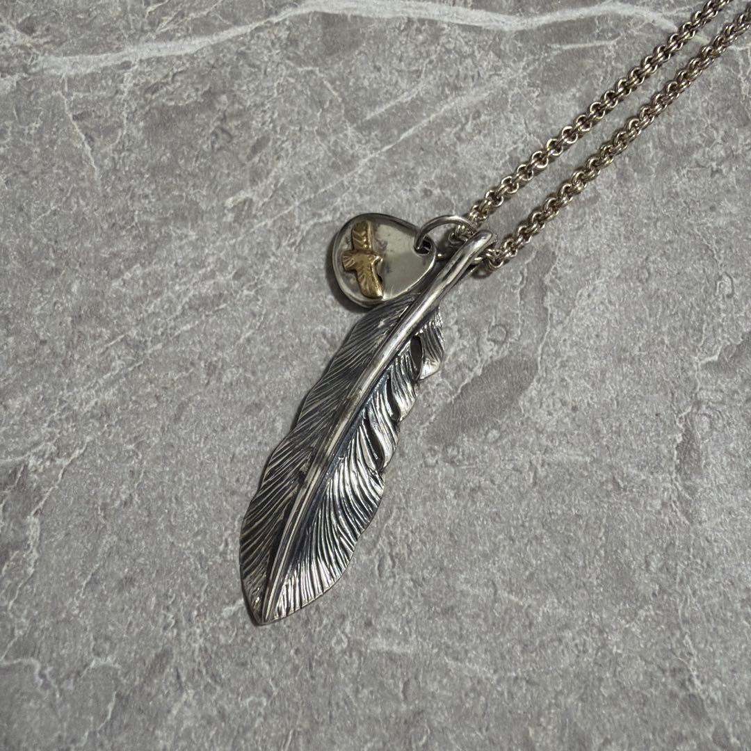 ヴィンテージ シルバーフェザー ネックレス 羽根 シルバー925 チェーン付き ヴィンテージ シルバーフェザー ネックレス 羽根 シルバー925 チェーン