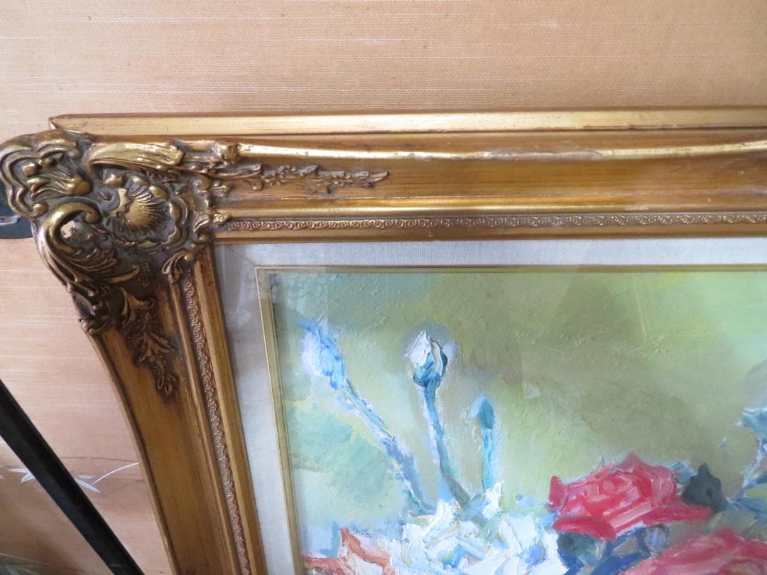 ◇ 坂田黎一「薔薇」（仮題）油彩F20号大作創元会会員◇