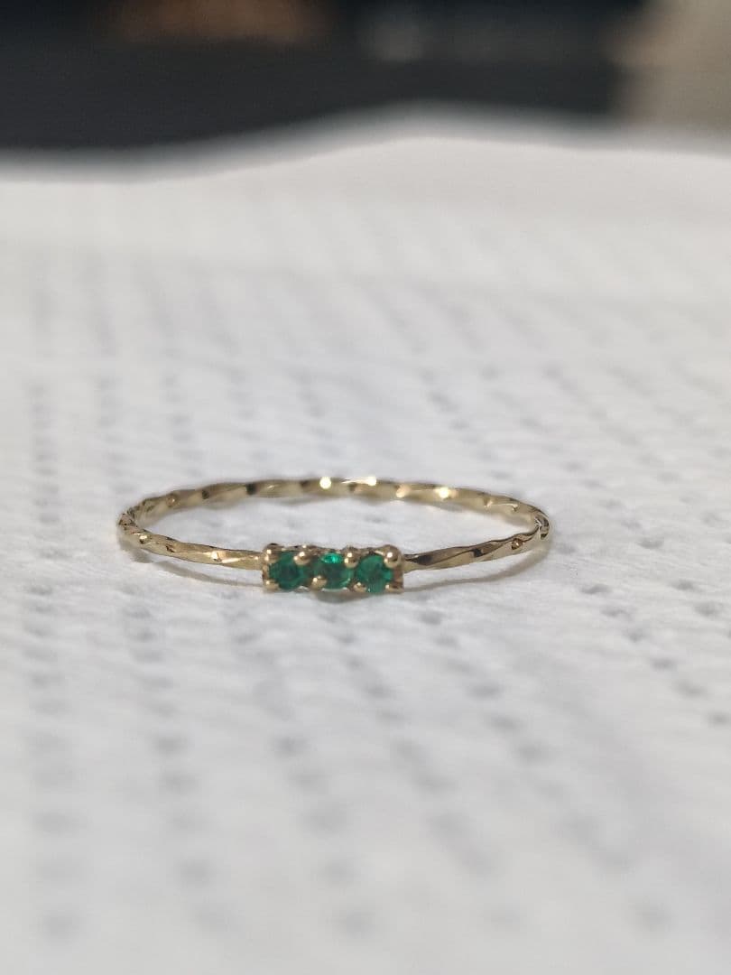 K18 エメラルド　リング　指輪