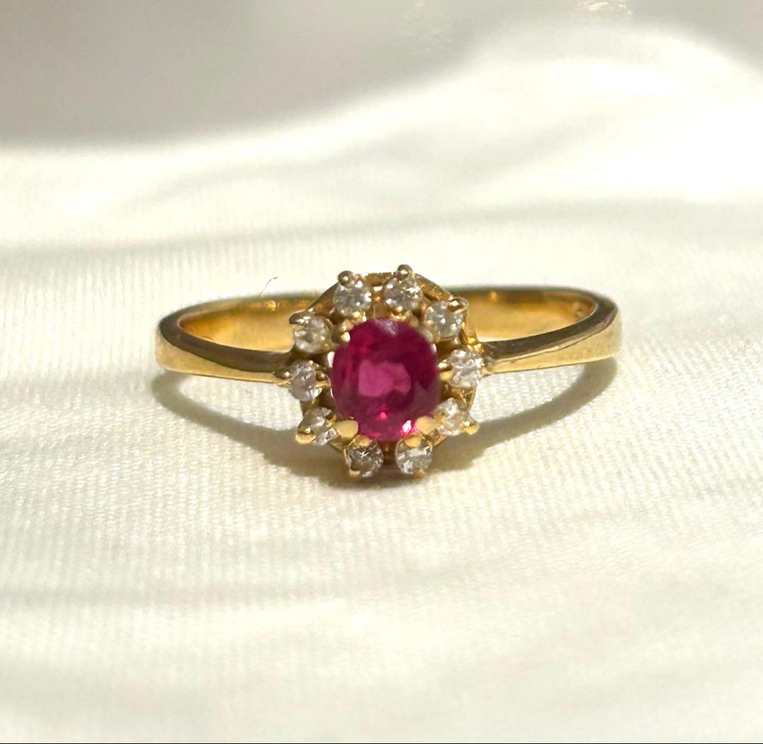 K18 ルビー　ダイヤモンドリング9号