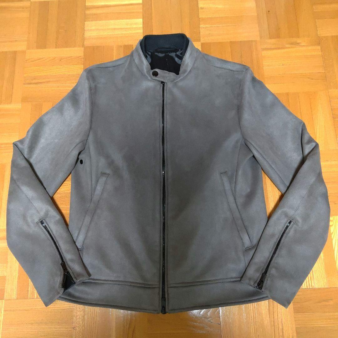 美品 AOURE ポンチスエード シングルライダース グレー Mサイズ