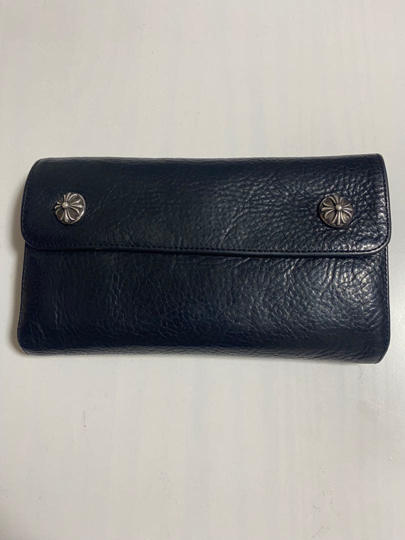 クロムハーツウェーブウォレット黒レザー