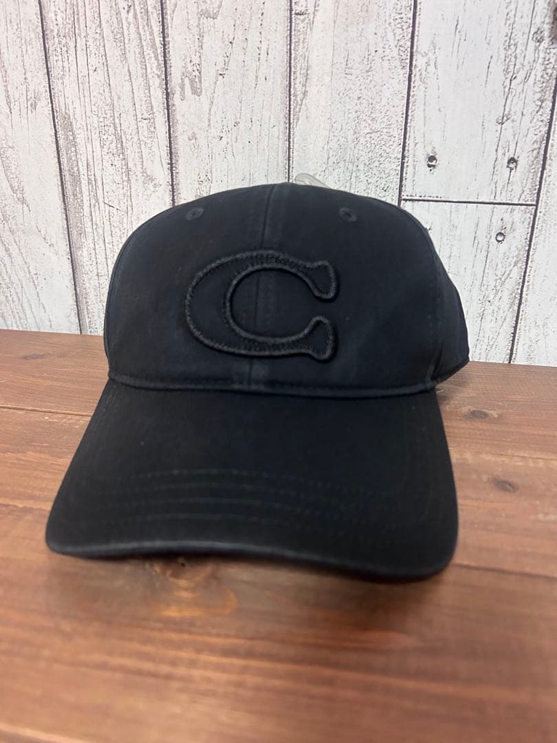 新品未使用　COACH ブラック ベースボールキャップ コーチ COACH メンズ 帽子 ベースボールキャップ ハット つば付 ロゴ