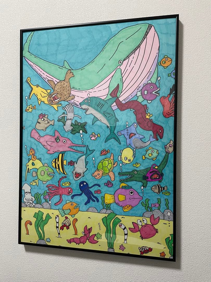 海の生き物の絵 【B2サイズ 自作】 an-poster-746_n.jpg