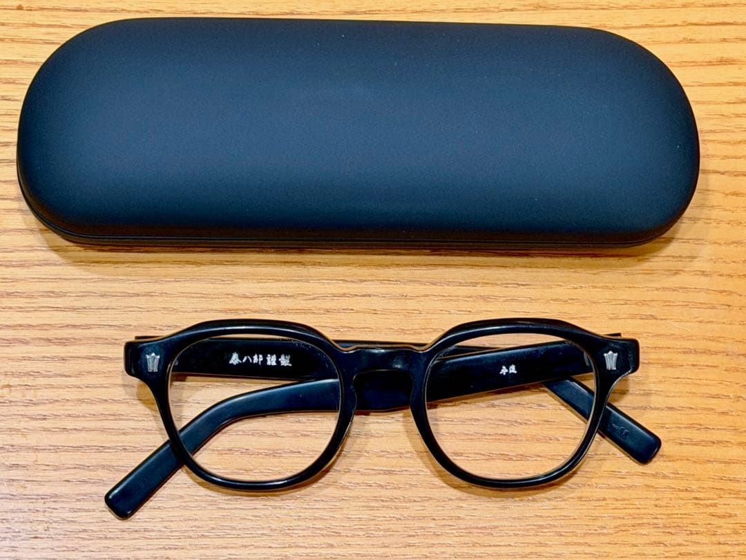 泰八郎謹製 POKER FACE PT-11 BK 黒縁 セルロイド 度無し