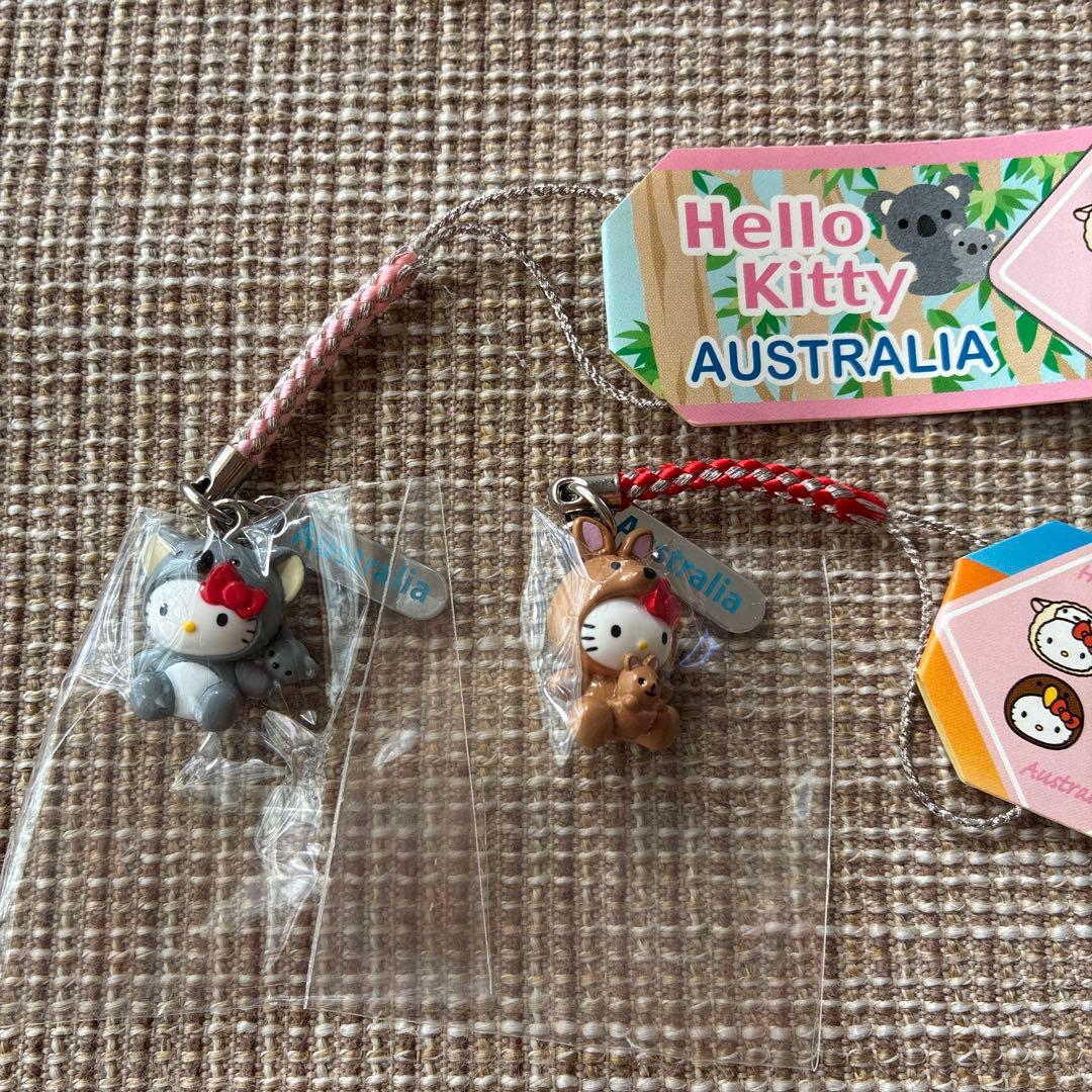 ハローキティ レア☆オーストラリア コアラとカンガルーストラップ