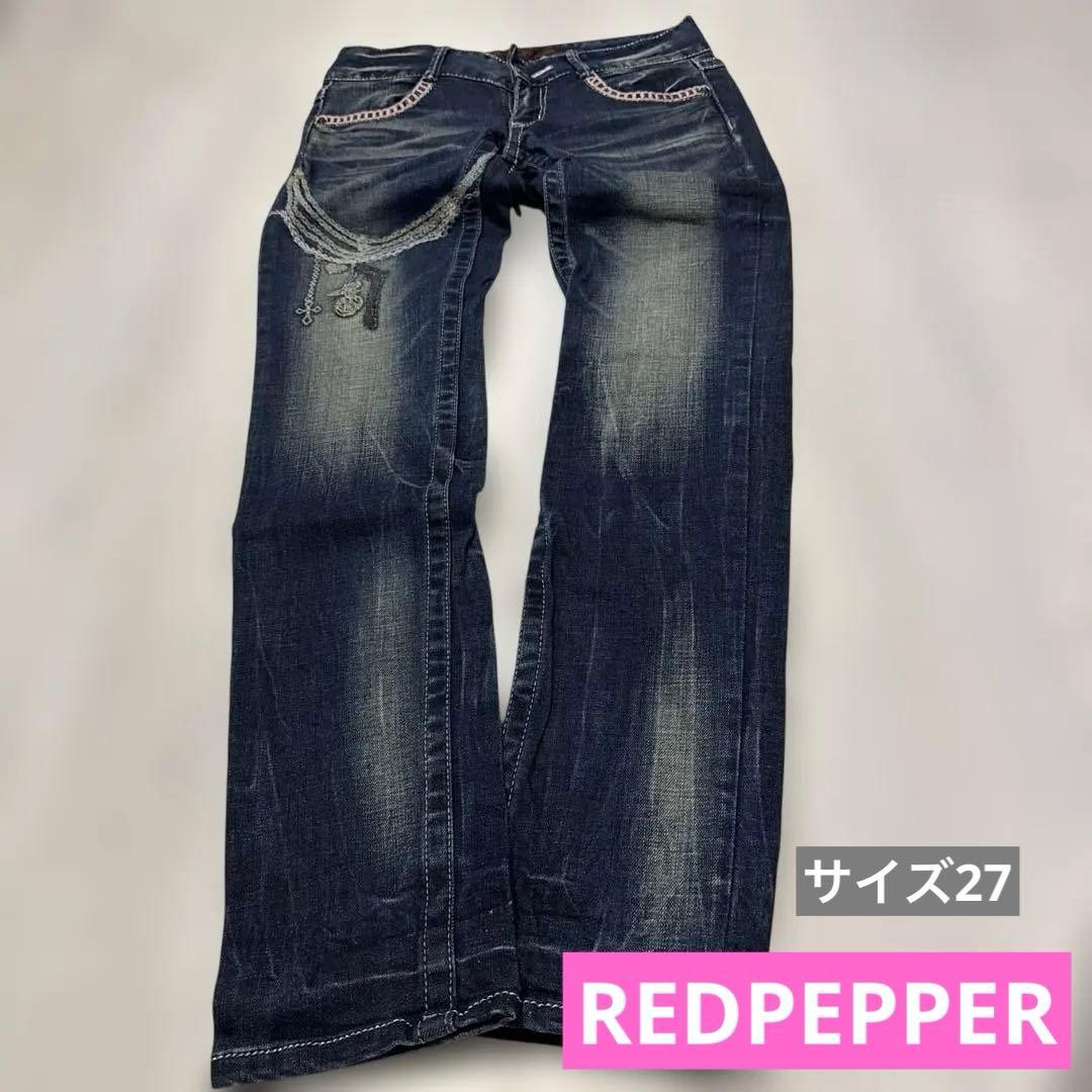 RED PEPPER 新品に近く美品 刺繍入りデニムパンツ