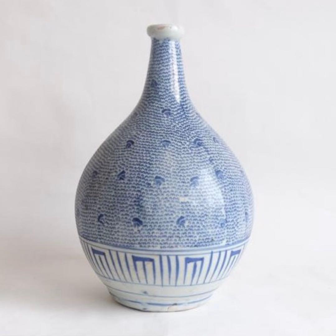 古伊万里 染付 微塵唐草文 大徳利 花器にも - メルカリ