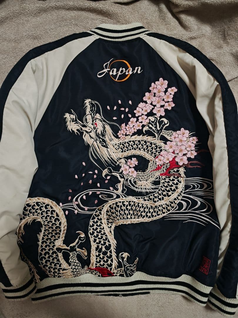 絡繰魂 美品 龍 日本限定 スカジャン vintage サテン unisex