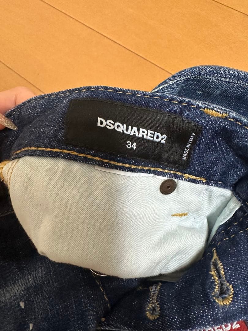 DSQUARED2 スキニーデニム 34サイズ ダークブルー - メルカリ