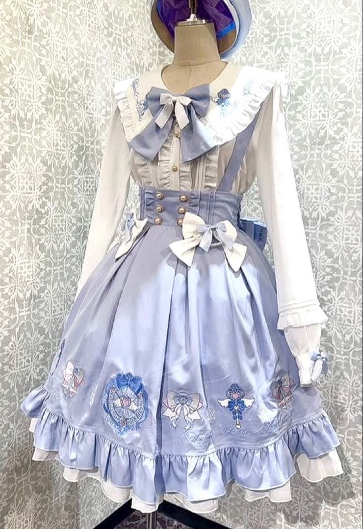 Amavelアマベル Magical Ribbon スカート ブラウス サックス