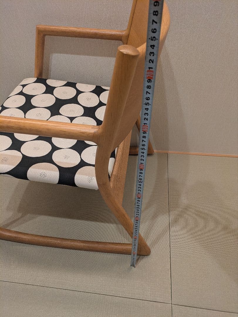U-La】ロッキングアームチェア オーク 座面ハンドメイド グッドデザイン