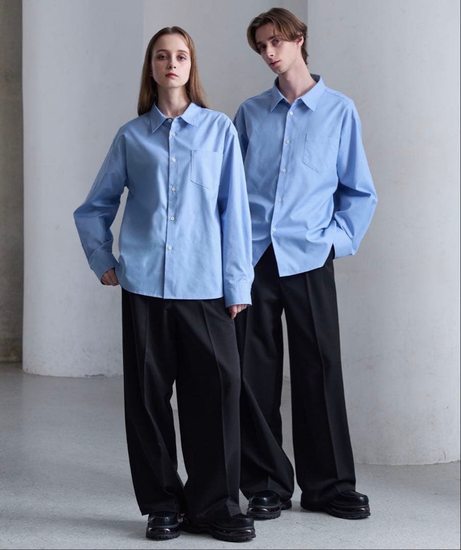 Sサイズ【CLEL】ロイヤルオックスフォード レギュラーカラーシャツ