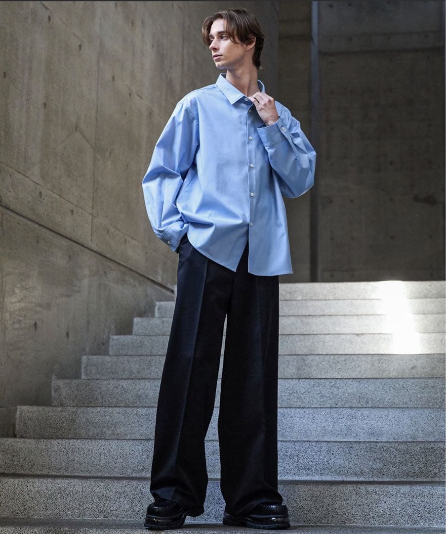 Sサイズ【CLEL】ロイヤルオックスフォード レギュラーカラーシャツ