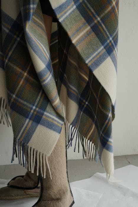 2/3限定値下 レア cristaseya カシミヤ チェック ポンチョ - メルカリ