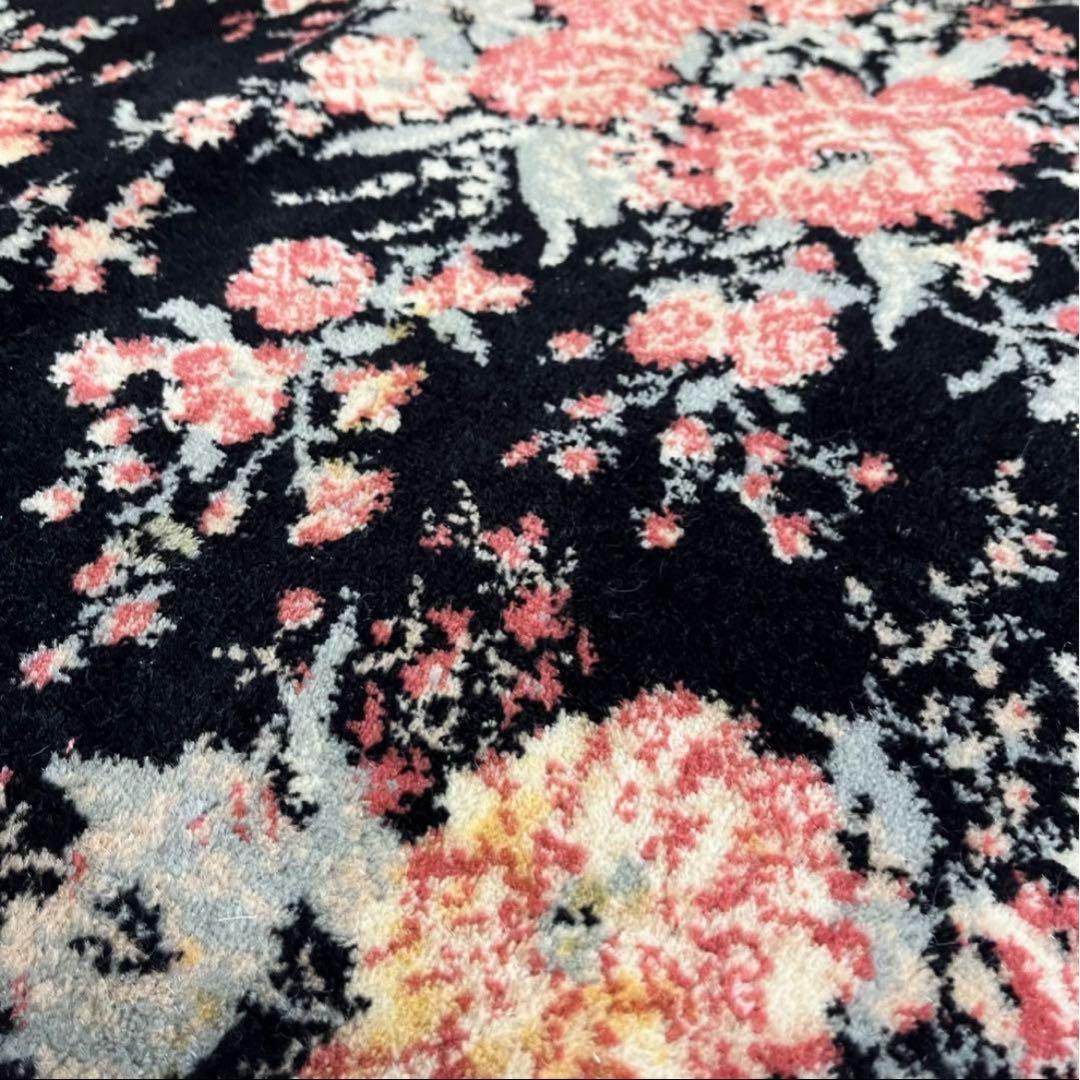 アンティーク】昭和レトロ 花柄 絨毯 カーペット ラグマット 古道具 古