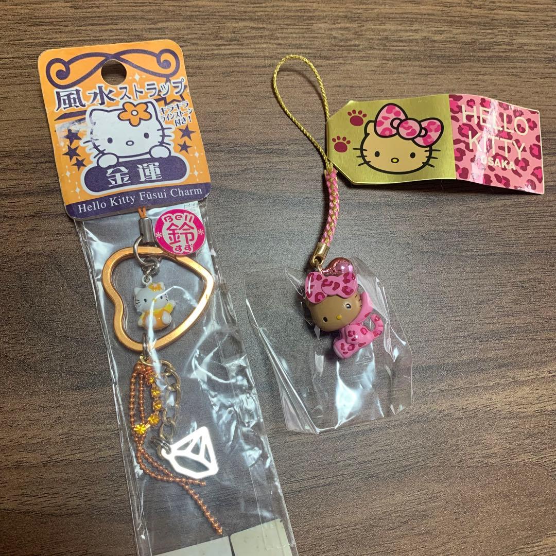 ハローキティ 根付け ご当地 ストラップ ヒョウ柄 金運ストラップ