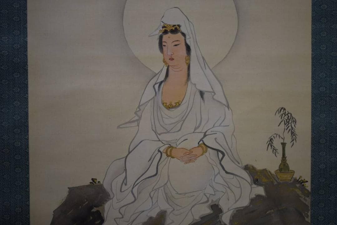 真作/岡田紫郊/岩上観音図/布袋屋掛軸HE-275 2026年最新】Yahoo!オークション -布袋屋掛軸