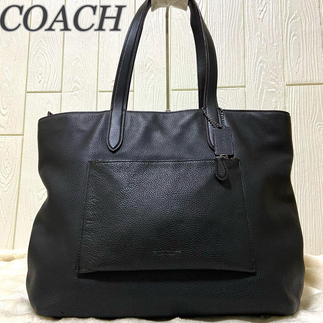 【ヤッコ】コーチ72299メトロポリタントートバッグ レザー A4可 黒