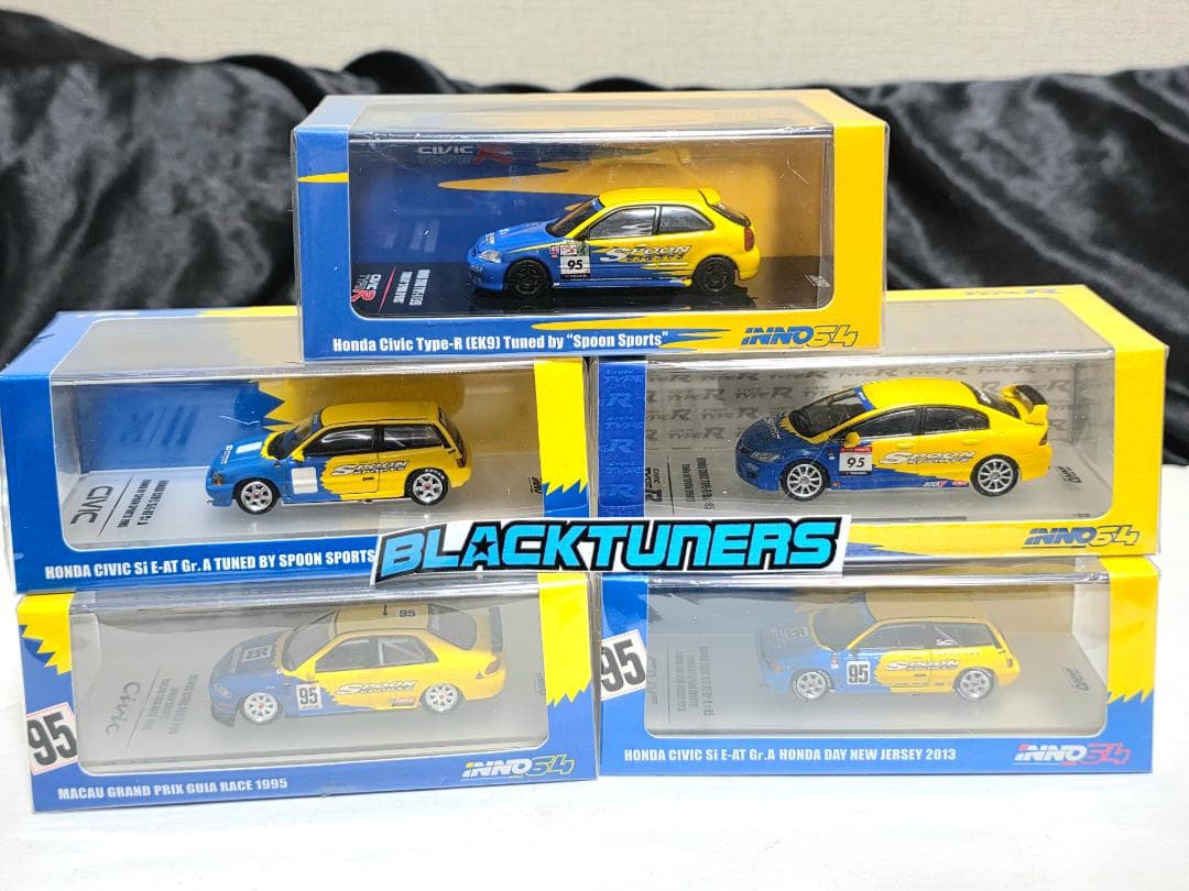 INNO64イノモデル1/64 ホンダ シビック Spoon 5セット 限定 INNO64 HONDA CIVIC SI E-AT GR.A TUNED BY SPOON SPORTS MACAU GRAND