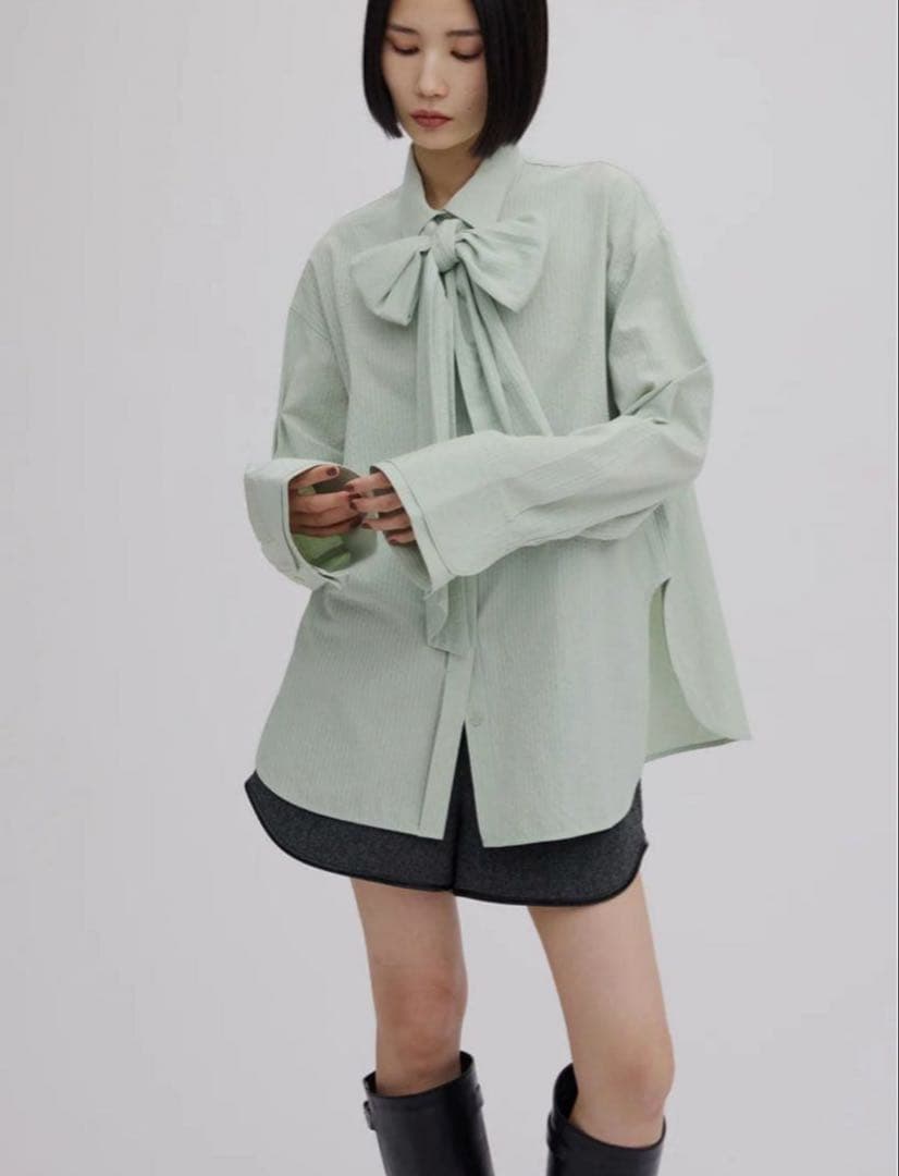 Ameri VINTAGE UND UNEVENNESS TIE BLOUSE