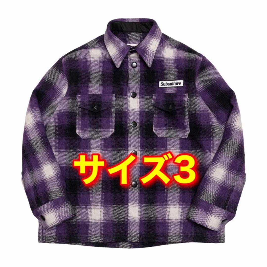 ジャケット・アウター SUBCULTURE OMBRE CHECK JACKET PURPLE