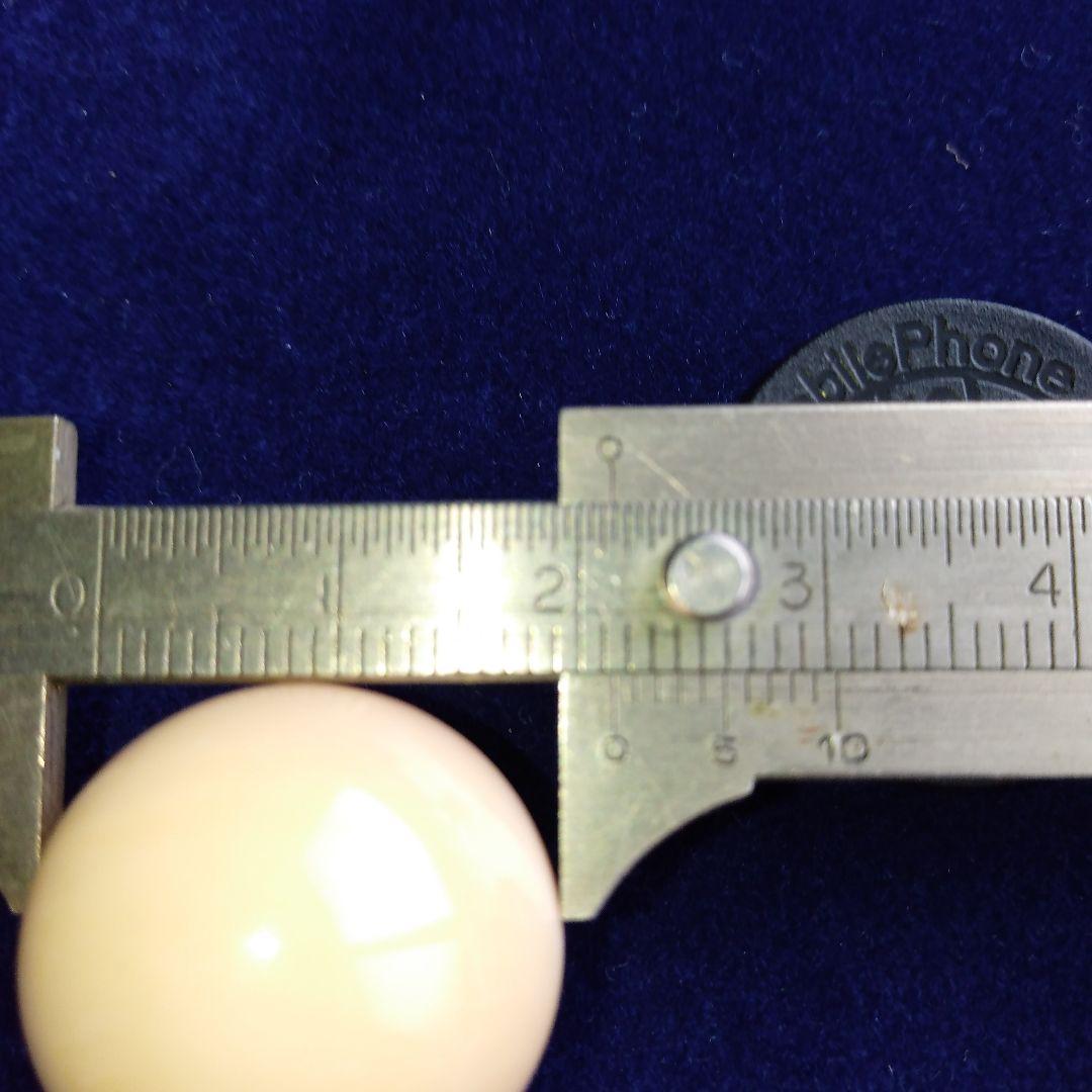 鯨歯 マッコウクジラ 牙玉 ルース 約21.5㎜ 片穴約3.5㎜