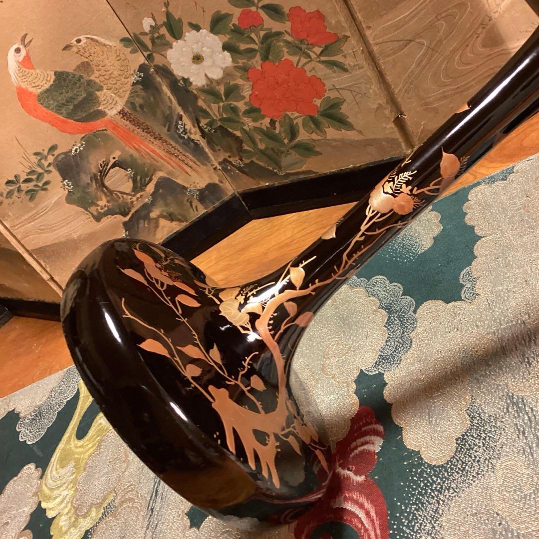 A1059 極上蒔絵 木製輪島塗 桐に鳳凰蒔絵 高月 高杯【供箱入】 1基