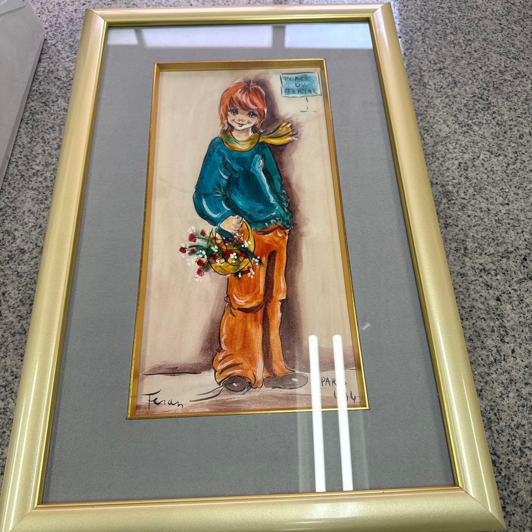 PLACE DU TERRE イラスト PARIS 1994 油絵 絵画 格安