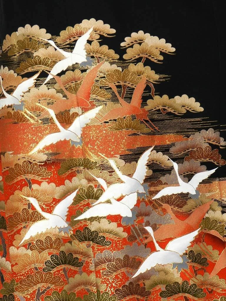 留袖 ワンピース ドレス フレアー袖 手書き友禅染 正絹 496 夢ちりめん