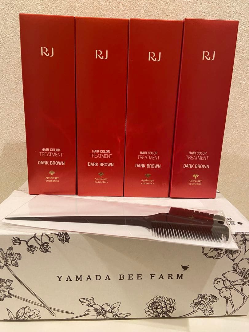 山田養蜂場　RJ ヘアカラートリートメント ダークブラウン 未開封4本セット