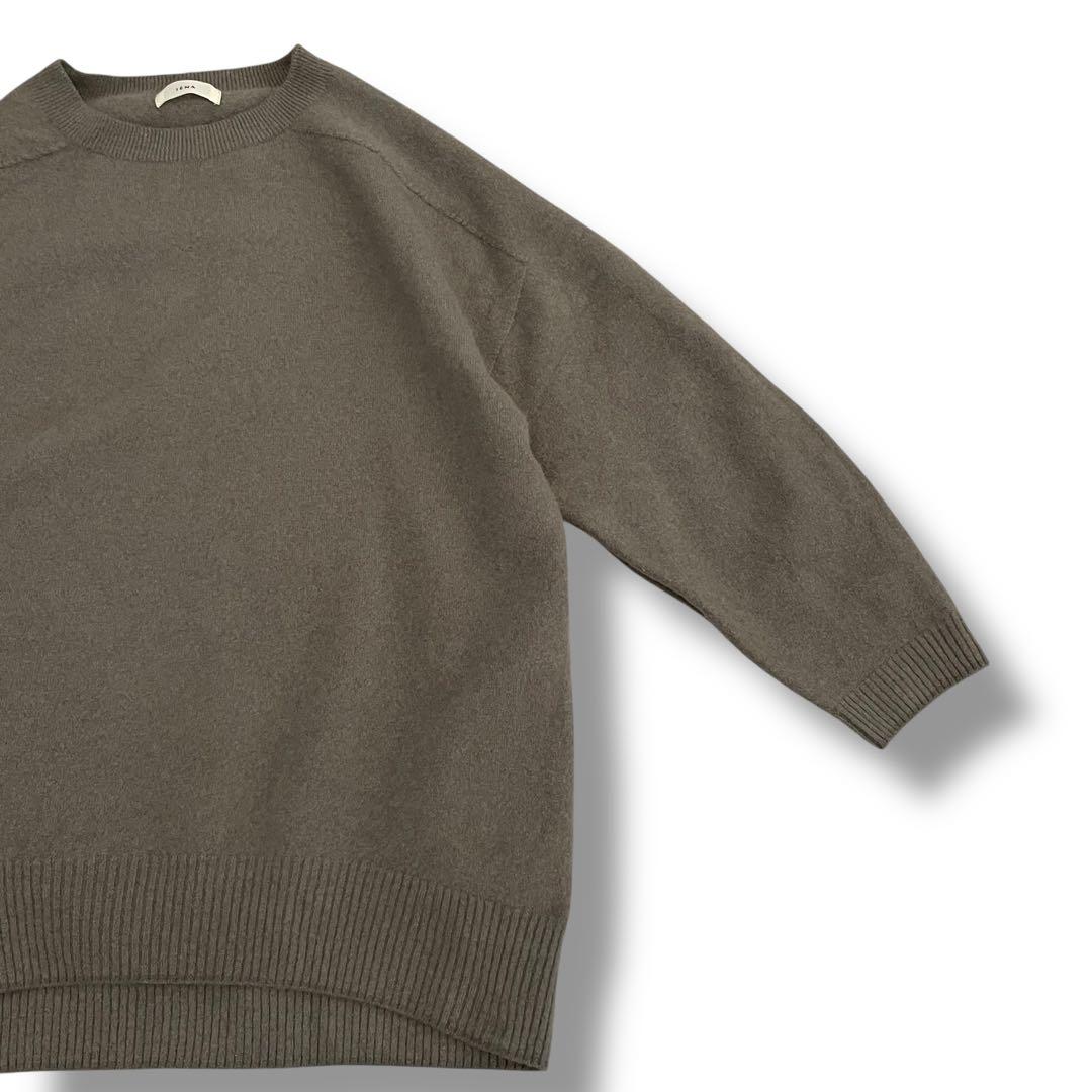 IENA ファインウールレンクルーネックプルオーバー ウール 洗える