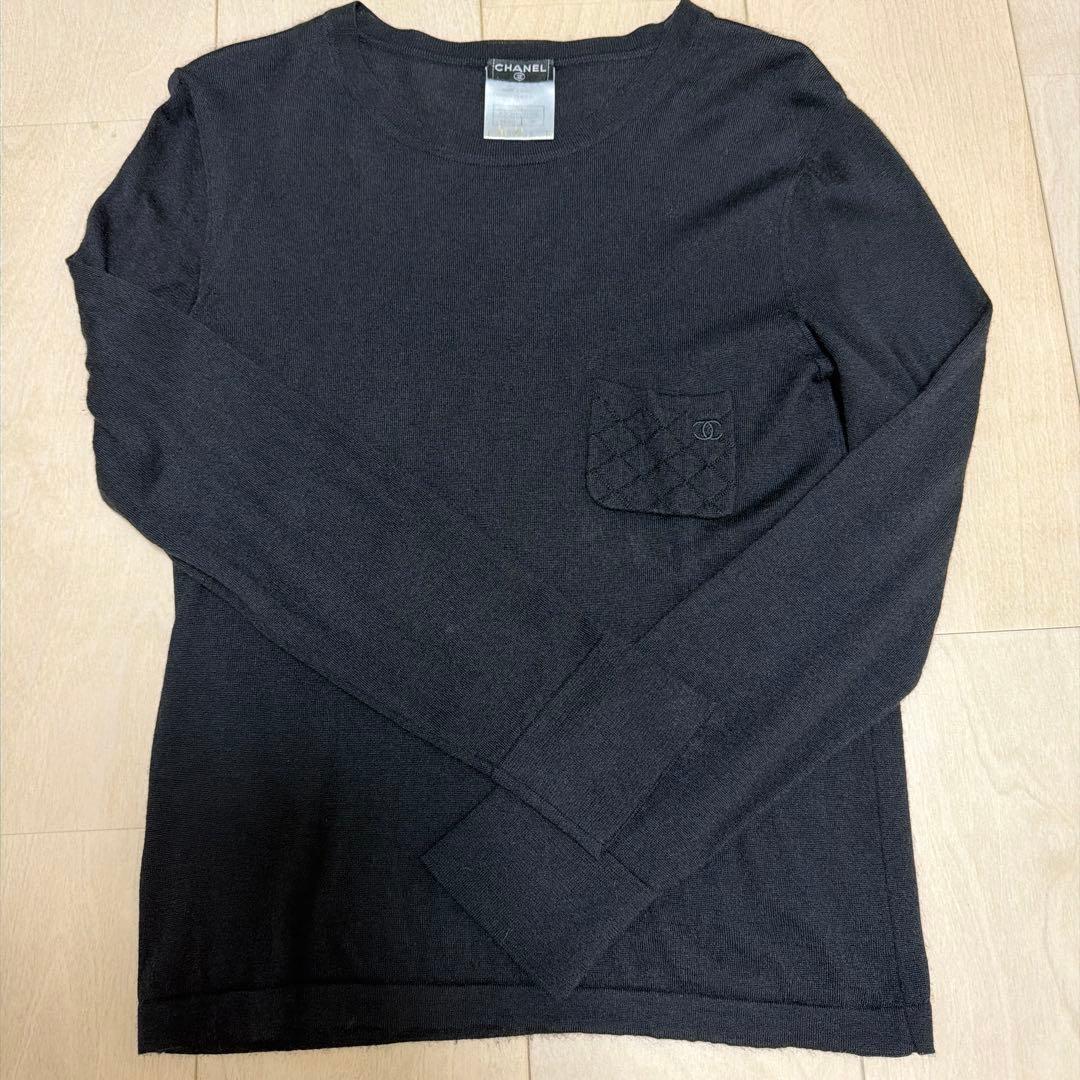 CHANEL 正規品　カシミヤ　ニット　ココマーク　マトラッセ柄