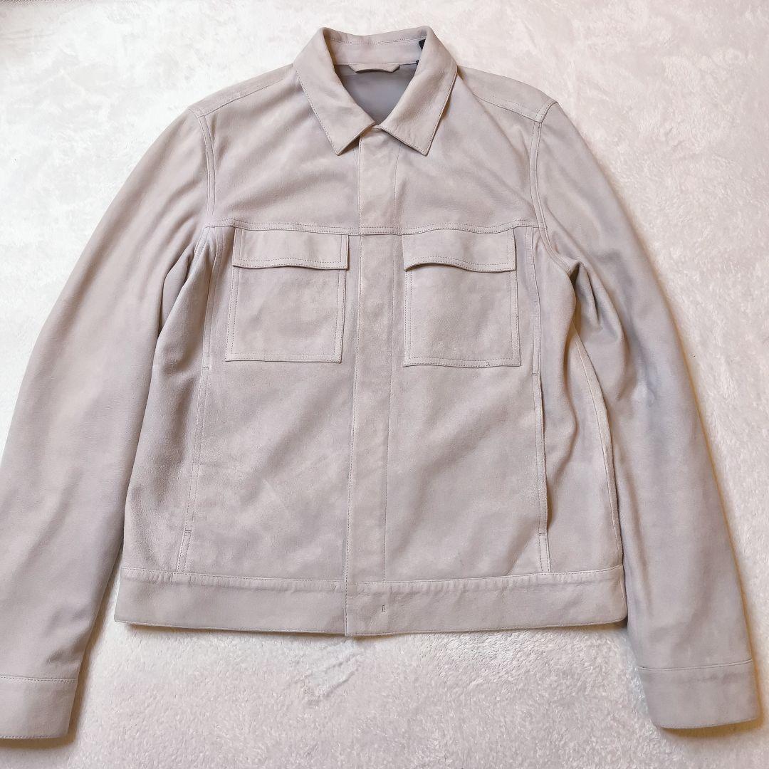 名作 Theory JAMIE ラムスキンス エード ブルゾン グレージュ M