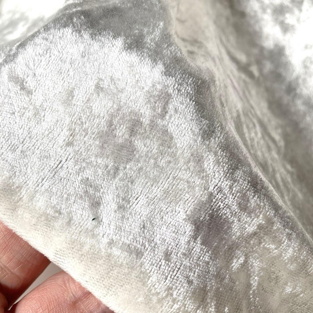 ストレッチ クラッシュベロア 白 1.6m 衣装生地 ダンス レオタード